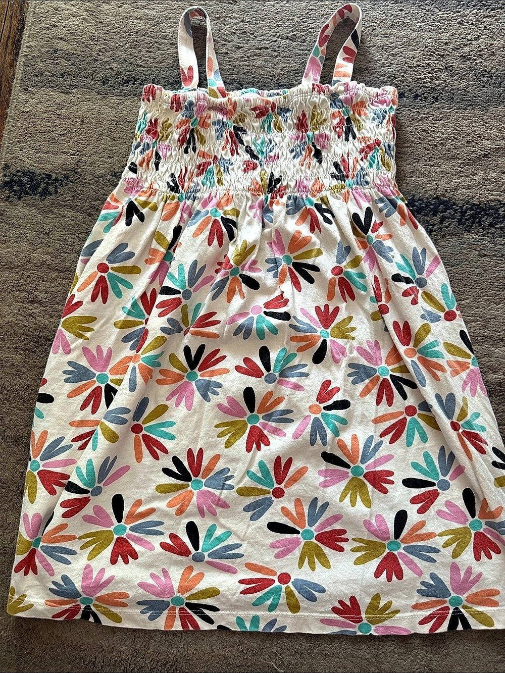 Hanna Andersson Floral Cotton Dress Girls Size 8 Like New